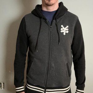 Medium - Zoo York Faux Fur Hooded Jacket, Grey/Black/White